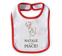 Bavetto Bavaglino Bambino Natalizio Natale "Natale a Me Piace Renna" Small