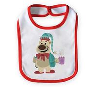 Bavetto Bavaglino Bambino Natalizio Natale "Orso in Pigiama" Small