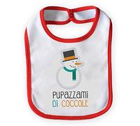 Bavetto Bavaglino Bambino Natalizio Natale "Pupazzami Di Coccole" Small