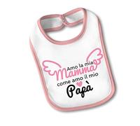 Bavetto Bavaglino Idea Regalo Festa Della Mamma "Come Ama Il Papà" Medium Rosa