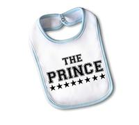 Bavetto Bavaglino Idea Regalo Festa Della Mamma "The Queen Her Prince Princess" Medium Azzurro