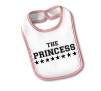 Bavetto Bavaglino Idea Regalo Festa Della Mamma "The Queen Her Prince Princess" Small Rosa