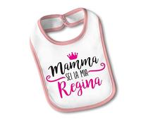 Bavetto Bavaglino Idea Regalo Pasqua Festa Della Mamma "Sei La Mia Regina" Small Rosa