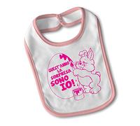 Bavetto Bavaglino Idea Regalo Pasqua "La Sorpresa Sono Io" Medium Rosa