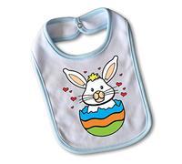 Bavetto Bavaglino Idea Regalo Pasqua "La Sorpresa Sono Io" Small Azzurro