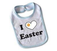 Bavetto Bavaglino Idea Regalo Pasqua "La Sorpresa Sono Io" Small Azzurro