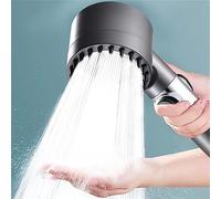 BAVIEN Soffione doccia ad alta pressione, in acciaio inox, a pioggia, moderno, rotondo, potente filtrazione, turbo manuale Booster, include filtro