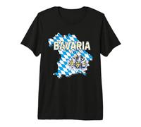 Baviera Germania Design con Mappa e Stella Alpina Maglietta Premium