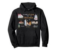 Baviera, monumenti storici, Disegno a Mano, Germania Felpa con Cappuccio