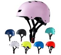 Bavilk Caschi da skateboard da bicicletta, certificato CPSC ASTM, multi sport, scooter, pattinaggio in linea, 3 misure, regolabile, per bambini, giovani, adulti, rosa, M