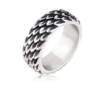 BAVIPOWER Anello con scaglie di drago vichingo, mascolinità, unico mitolotia norrena, gioiello in acciaio inossidabile, potente amuleto per uomini e donne, Metallo, N