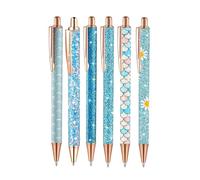 Bavokon Penne | 6 Pezzi Cancelleria Estetica Brillante e Ergonomica con Punta 1.0 mm | Penne Eleganti per Donne - per l'Università, il Lavoro, la Casa, il Journaling, Cancelleria, Scuola, Scrivania e