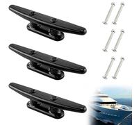 Bavooty Compensato per Molo Ormeggio,Compensato per Molo Ormeggio,Bitta per Barche,Bitta da Ormeggio,Morsetto per Ormeggio Barca,Bitta per Ormeggio,Accessori per Base Ponte Yacht,100mm,3pcs,Nero