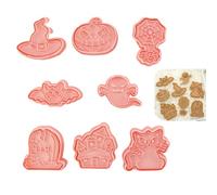 Bavooty Stampi Biscotti 3D Halloween,3D Plastica Timbro,Formine Biscotti Bambini,Formine Biscotti Halloween Plastica per Decorare Biscotto,Dolci,Torta,Pasticceria(Halloween)