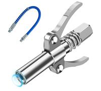 Bavooty Testina per ingrassatore G Coupler con Doppia Impugnatura,10000 PSI Ugello per Pistola a Grasso,Ingrassatore con Tubo Flessibile da 30 cm,Adatto per Tutte Le Pistole a Grasso M6-M14
