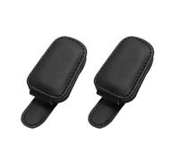 BAVUNV Porta Occhiali Auto, 2 Pezzi Supporto Magnetico per Occhiali da Visiera, Clip per Occhiali da Auto in Pelle PU Pelle Clip per Biglietti da Visita Supporto per Tutti Gli Occhiali (Nero)