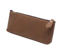 BAWAKO Astuccio in pelle di alta qualità - Splendida custodia fatta a mano con chiusura lampo - Elegante astuccio per adulti e studenti, trousse per trucchi, Recinzione chiara, H8, Leggero