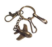 BAWAKO Portachiavi in metallo di alta qualità con moschettone e incantevole accessorio in metallo, anello portachiavi per chiavi dell'auto, ottima qualità, Aereo.