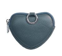 BAWAKO Portamonete a forma di cuore in pelle - Portamonete per monete piccole cose, portamonete per cari, Blu, Portamonete
