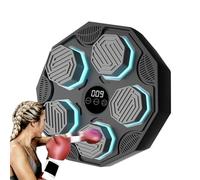 Bawiaueu Macchina Da Box Musicale Intelligente - Attrezzatura Per Esercizio,Con LED Dispositivo Per Allenamento Di Boxe Con Musica Da Parete - per Uomini Ragazzi Bambini Allenamento Sport Palestra