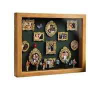 Bawiaueu Mini Museo Scatola con Sagome - Display per Foto Ricordo con Illuminazione a LED - 11 Pezzi Cornice Mini da Scrivania con 8 Statuine e Foto | Per la Famiglia, San e Compleanni