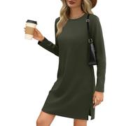 BAWUTZ Abiti Autunnali per Le Donne, Abiti da Viaggio Leggeri per l'aeroporto, Abito a Maniche Lunghe, Abito Casual a Maniche Lunghe,Autunnale alla Abiti da Viaggio Comodi per l'aeroporto (S,Green)