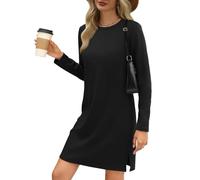 BAWUTZ Abiti Autunnali per Le Donne, Abiti da Viaggio Leggeri per l'aeroporto, Abito a Maniche Lunghe, Abito Casual a Maniche Lunghe,Autunnale alla Abiti da Viaggio Comodi per l'aeroporto (XL,Black)