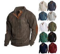 BAWUTZ Felpa da Uomo in Velluto a Coste, Camicia Polare Invernale a Maniche Lunghe con Felpa da Uomo, Felpa Pullover per Il Tempo Libero con Maniche Lunghe da Uomo con Collo Alto (L,Kaffeefarbe A)