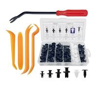 Baxcdyswe 105 Pezzi Rivetti In Plastica per Auto, 5 Diverse Rivetti Plastica Universal, Clips Auto, Clip di Fissaggio per Auto e 4 Cunei per Rivestimenti Auto e 1 Attrezzo di Rimozione Delle Clip