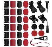 Baxcdyswe 35 Pezzi Supporto Attacchi Adesivo Curvo e Piatto, Compatibile per Gopro Hero 12, 11, 10, 9, 8, 7, 6, 5, Session, Hero 4, 3, 3+, 2, 1 Action Cameras, Supporto Casco Action Cam Kit Ricambio