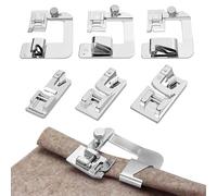 Baxcdyswe 6 Pezzi Piedini Macchina da Cucire, Piedino Macchina da Cucire (3/4/6 mm, 4/8 '' 6/8 '' 8/8 ''), Accessori Piedino Orlatore Universale per Brother Singer, W6, Elina, Janome