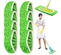Baxcdyswe 8 Pezzi per Panni Swiffer Lavapavimenti, Panno Microfibra Viso Lavabili e Panni Cuscinetti Mocio Ricarica Riutilizzabili, Ricambio uso Umido e Secco, Panni Umidi Elevata Assorbimento Sporco
