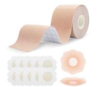 Baxcdyswe Reggiseno Adesivo Push Up, Coppe Adesive Seno, Boob Tape con 1 Paia Riutilizzabile Push Up Adesivo Invisibile Reggiseno, Tape Seno Usato per Torace Riunito Prevenire Il Rilassamento Toracico