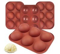 Baxcdyswe Stampi In Silicone per Dolci, 4 Pezzi Stampo a Semisfera da 6 Cavità per Realizzare Bombe Cioccolato, Gelatine, Budini, Torte, Mousse a Cupola