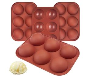 Baxcdyswe Stampi In Silicone per Dolci, 4 Pezzi Stampo a Semisfera da 6 Cavità per Realizzare Bombe Cioccolato, Gelatine, Budini, Torte, Mousse a Cupola