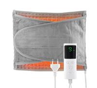 Baxcdyswe Termoforo Elettrico, 120 × 30.5 cm Termoforo Cervicale e Spalle con 9 Livelli di Temperatura e 4 Impostazioni di Tempo, Cuscino Termico for Back, Shoulders Abdomen, Collo (Grey)