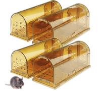 Baxcdyswe Trappola per Topi Set di 4, Riutilizzabile Trappole per Topi da Esterno, Facile Pulire con Prese d'Aria Amica degli Animali Trappola Ratti per Giardino, Ufficio, Casa Uso Interno e Esterno