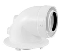 Baxi Adattatore 90° Coassiale 60/100 per Caldaia a Condensazione, Curva Scarico Fumi Resistente, Raccordo per Impianti Domestici e Professionali