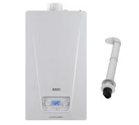 Baxi Caldaia a Condensazione Murale a Gas Metano/GPL 24 Kw per Riscaldamento e Acqua Calda Sanitaria - A7795899 Luna Classic + Kit fumi Coassiale