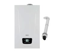 Baxi Caldaia a Condensazione Murale a Gas Metano / GPL 28 kW per Riscaldamento e Acqua Calda Sanitaria - A7722083 Duo-Tec Compact E 28 + Kit fumi Coassiale