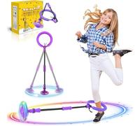 BaXing Anello lampeggiante per bambini, palla di salto, pieghevole, adatto per giochi di abilità, per bambini o adulti (viola)