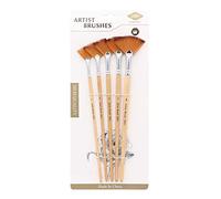 BAXIXINGYUNMU Pennello in Nylon, 5 Pezzi pennelli a Forma di ventaglio Set pennelli per artisti Anti-spargimento per Pittura acrilica, Olio, Acquerello, Tela, Tavole