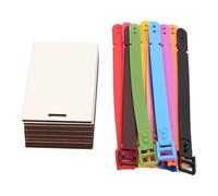 Baxnore 12 pezzi etichette bagagli vuoti etichette bagagli per valigia fai -da -te con cinghie per viaggiare per viaggiare in modo durevole MDF materiale plastico MDF 9,6x6cm