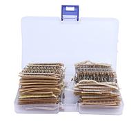 Baxnore 1220Pcs Carbon Film Resistor Kit 122 Values 0.33Ω to 4.7MΩ High Precision 1/4W Resistors for Electronics Hobbyists and Professional Engineers