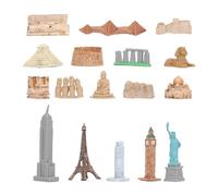 Baxnore 17 pezzi in miniatura edifici antichi giocattoli set monumenti di fama mondiale kit modello piramide egizia mini edifici educativi in plastica per l'arredamento della sal