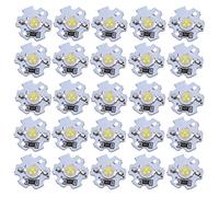 Baxnore 25 pezzi 5 V 1 W chip LED ad alta potenza 200LM perline luminose per illuminazione fai da te torce elettriche faretti base in alluminio durevole 20x7mm (Bianco freddo)