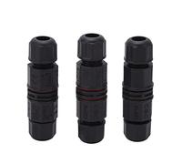 Baxnore 3pcs Connettore cavo 4 perno dritto attraverso il connettore IP68 per fontane LED LED Outdoor Luce durevole in silicone placcata in ottone sigillato per le luci del tunnel