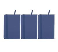 Baxnore 3pcs PU Leather A6 Notebook Set di notebook, blocco con cinturino con copertina rigida con un nastro di segnalibri, diario di chiusura elastica per il journaling degli affa (Blu)
