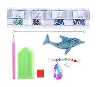 Baxnore 5D Diamond Painting Cancente Fai da te Crystal Dolphin Wind Chime Kit artigianale Rhinestone Art per decorazioni per la casa Realizzazione del materiale per trapano in resi