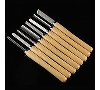 Baxnore 8 PZ SET DI SCALPELLI PER TORNIO PER LEGNO PROFESSIONALE UTENSILI PER TORNITURA DEL LEGNO PER INCOLLARE MODELLARE DETTAGLI FALEGNAME ARTISTI MANICO IN LEGNO ACCIAIO 14 POLL